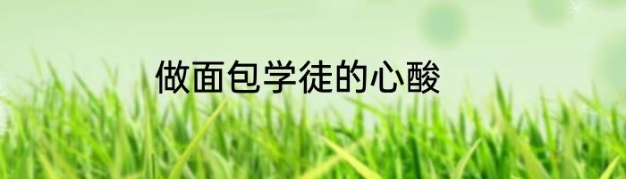 做面包学徒的心酸