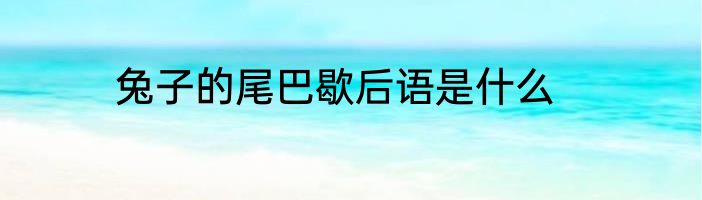 兔子的尾巴歇后语是什么