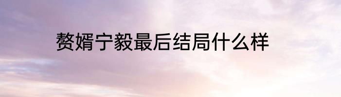 赘婿宁毅最后结局什么样