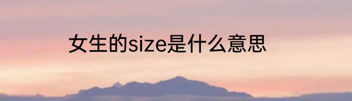 女生的size是什么意思