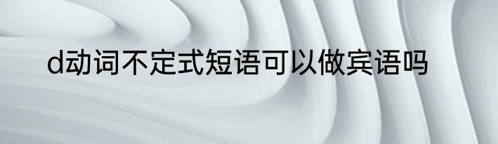 d动词不定式短语可以做宾语吗