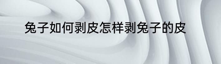 兔子如何剥皮怎样剥兔子的皮