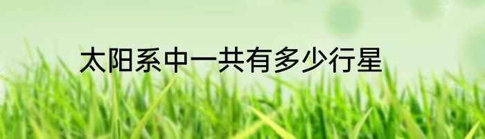 太阳系中一共有多少行星
