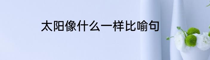 太阳像什么一样比喻句