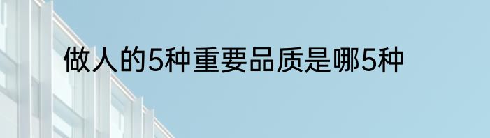 做人的5种重要品质是哪5种
