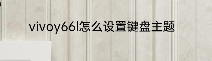 vivoy66l怎么设置键盘主题