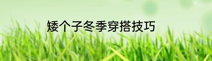 矮个子冬季穿搭技巧