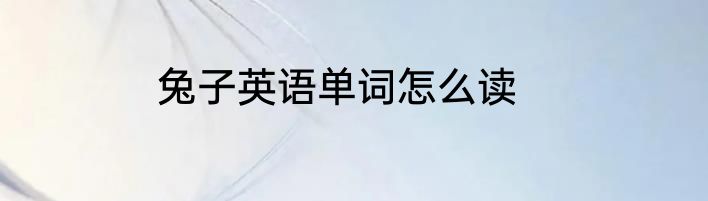 兔子英语单词怎么读