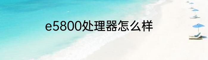 e5800处理器怎么样