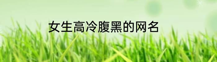 女生高冷腹黑的网名