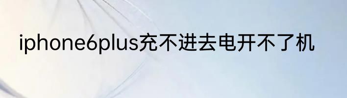 iphone6plus充不进去电开不了机