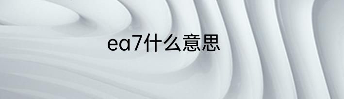 ea7什么意思