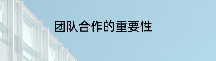 团队合作的重要性