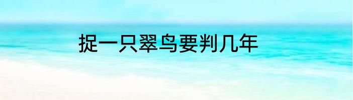 捉一只翠鸟要判几年