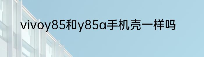 vivoy85和y85a手机壳一样吗