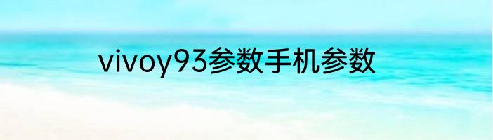 vivoy93参数手机参数
