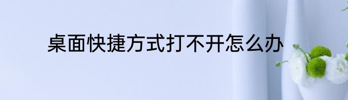 桌面快捷方式打不开怎么办