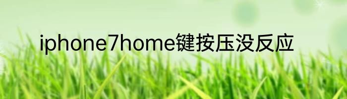 iphone7home键按压没反应