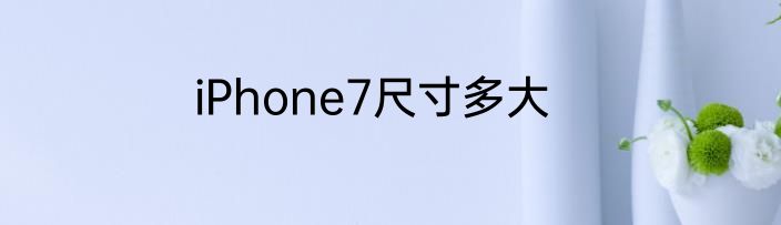 iPhone7尺寸多大