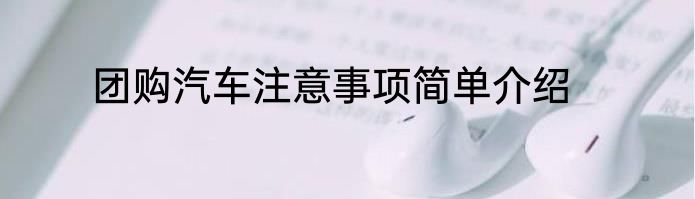 团购汽车注意事项简单介绍