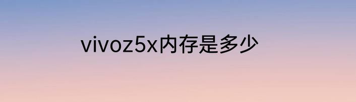 vivoz5x内存是多少