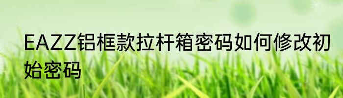 EAZZ铝框款拉杆箱密码如何修改初始密码
