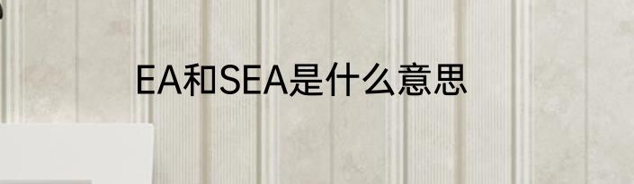 EA和SEA是什么意思