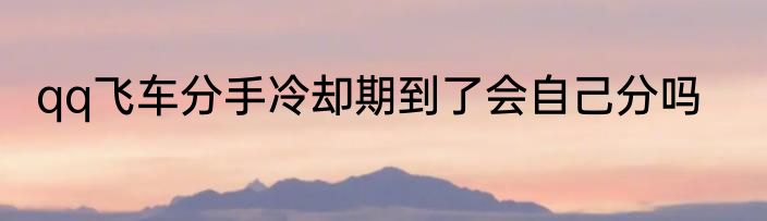qq飞车分手冷却期到了会自己分吗