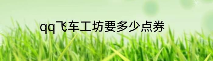 qq飞车工坊要多少点券