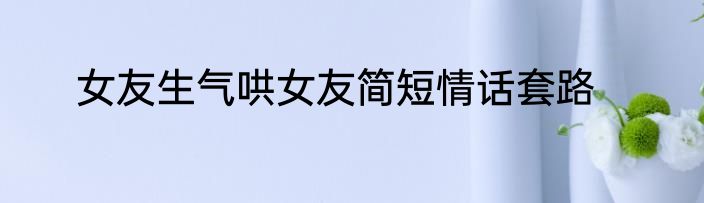 女友生气哄女友简短情话套路