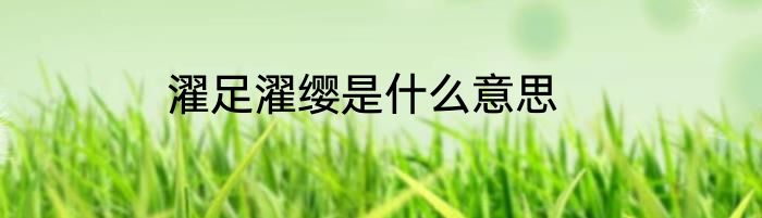 濯足濯缨是什么意思
