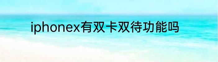 iphonex有双卡双待功能吗
