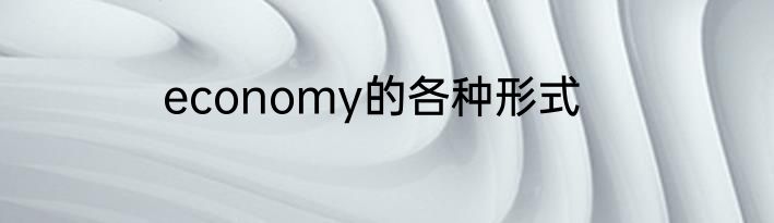 economy的各种形式