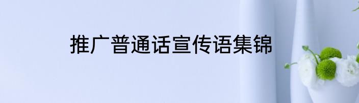 推广普通话宣传语集锦