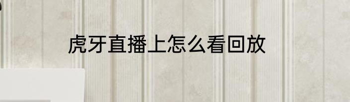 虎牙直播上怎么看回放