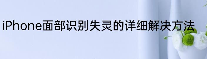 iPhone面部识别失灵的详细解决方法