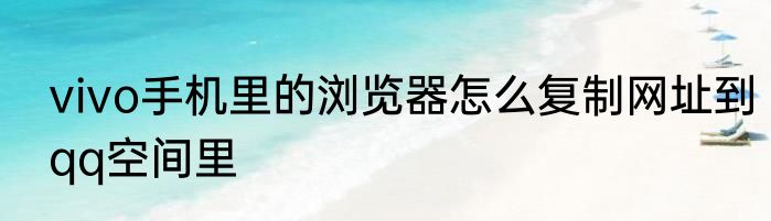 vivo手机里的浏览器怎么复制网址到qq空间里