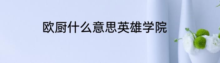 欧厨什么意思英雄学院