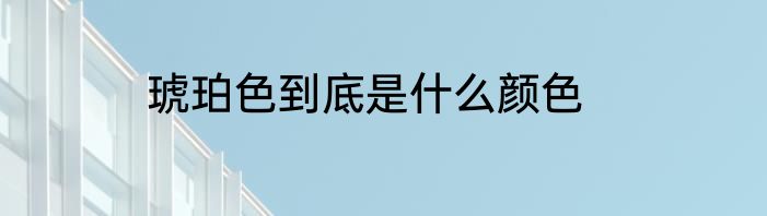 琥珀色到底是什么颜色