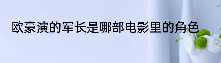 欧豪演的军长是哪部电影里的角色