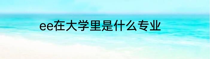 ee在大学里是什么专业