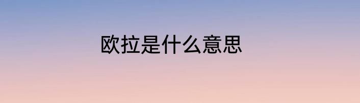 欧拉是什么意思