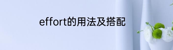 effort的用法及搭配