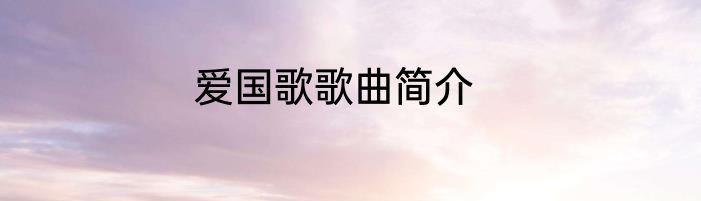 爱国歌歌曲简介