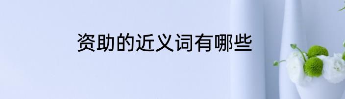 资助的近义词有哪些