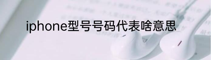 iphone型号号码代表啥意思