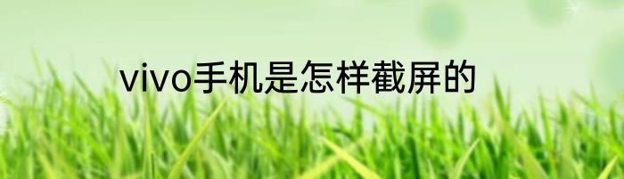 vivo手机是怎样截屏的