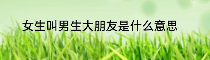 女生叫男生大朋友是什么意思