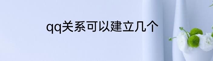 qq关系可以建立几个