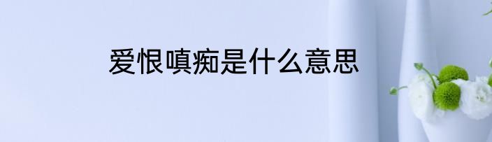 爱恨嗔痴是什么意思